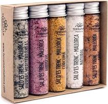 "Terramar Mallorca" - Sal Marina gurmaniškos druskos, 5 Maljorkos jūros druskos rinkiniai Puikus prieskonių rinkinys Druskos rinkinys (5 x 20 g)