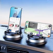 "Tesla Model 3/Y" telefono laikiklis, 360° sukimosi kampu ir neslystančio silikono laikiklis, suderinamas su "iPhone", "Samsung", "Android" išmaniaisiais telefonais (juodas)