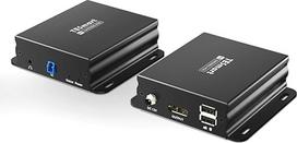 "TESmart" 8K@60Hz (DSC) RGB "DisplayPort" šviesolaidžio KVM ilgintuvas, daugiamodis OM4-LG-LC šviesolaidžio kabelis iki 300 m, HDCP 2.2 DP 1.4, nuotolinis vaizdo, garso ir klaviatūros / pelės signalų perdavimas