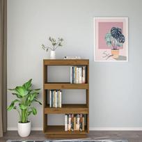 "Tidyard" knygų spinta, kambarių pertvara su skyriais, sieninė lentyna, stovinti lentyna, dokumentų lentyna, kambarių pertvara, biuro lentyna, medžio masyvas, pušies medaus ruda, 60 x 35 x 103 cm