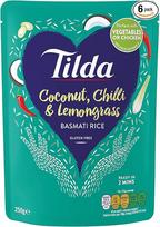 "Tilda Basmati" garuose virti ryžiai su kokosais, aitriosiomis paprikomis ir citrinžolėmis - 6 vnt. (6 x 250 g)