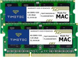 "Timetec Hynix IC Apple DDR3 1333MHz PC3-10600 SODIMM atminties atnaujinimas, skirtas "MacBook Pro" 13/15/17 colių 2011 m. pradžioje ir pabaigoje, "iMac" 21,5 colių 2010-2011 m. viduryje ir pabaigoje, 27 colių 2010-2011 m. viduryje, "Mac mini" 5.1 ir 5.2