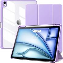 "TiMOVO" dėklas "iPad Air" 11 colių M2 2024, "iPad Air 6/5/4" dėklas (2024/2022/2020) 10,9 colių, apsauginis dėklas su rašiklio laikikliu, plonas dėklas-stovas su permatoma nugarėle, automatinio miego/budėjimo funkcija, Taro violetinės spalvos (V1)