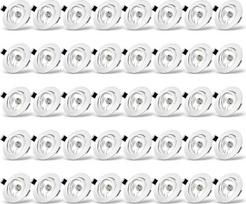 "Tofisr" įleidžiamųjų prožektorių GU10 rinkinys, pasukamas LED prožektorių montavimo rėmelis, apvalus, matinės baltos spalvos, įleidžiamųjų šviestuvų montavimo rėmelio išvaizda, su GU10 lizdu, skirtu LED arba halogeninėms lemputėms, pakuotė po 40 vnt.
