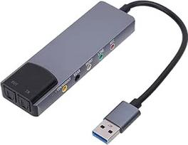 "Tosuny" USB išorinė garso plokštė, 48 kHz išorinė optinė garso plokštė su skaitmeninio įrašymo funkcija, MIC/3,5 mm garso/optinių skaidulų įvestis 5.1 ir 7.1 erdvinio garso sistemoms