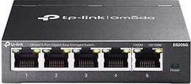 "TP-Link Omada ES205G" 5 prievadų gigabitinis lengvai valdomas komutatorius, "Plug & Play", metalinis korpusas be ventiliatoriaus, tylus dizainas, prievadų izoliacija, VLAN, IGMP Snooping, centrinis debesijos valdymas