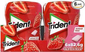 "Trident" braškių kramtomoji guma be cukraus 82,6 g [pakuotė po 6]