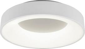"Trio Leuchten Girona" 671210131 LED lubų šviestuvas, metalinis matinis baltas akrilas, 27 W LED, reguliatorius, atminties funkcija, naktinė lemputė, nuotolinio valdymo pultas
