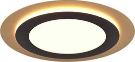 "Trio Leuchten Morgan" 641519280 LED lubų šviestuvas metalinis matinis juodas / auksinis akrilas su 46 W LED nuotolinio valdymo pulteliu