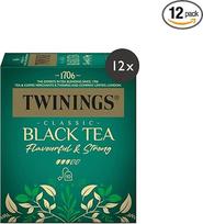 "Twinings Classic Black Tea" juodoji arbata maišeliuose - klasikinė juodoji arbata iš Kenijos aukštikalnių, populiari pusryčių arbata, 12 pakelių (po 10 pakelių)