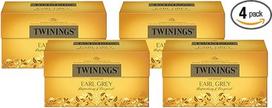 "Twinings Earl Grey" - juodoji arbata maišeliuose su bergamotės aromatu - gaivinanti juodoji arbata iš Kinijos, 25 arbatos maišeliai (50 g) (pakuotė po 4 vnt.)