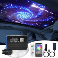 "Twinkle" LED šviesolaidžio optinio pluošto "Shooting Star" lubų apšvietimo rinkinys, "Bluetooth" programėlės / RF nuotolinio valdymo pultas, muzikos režimas, RGBW žvaigždžių apšvietimo stoglangio komplektas su 3 m mišriu 348 vienetų (0,75 + 1,0) mm optin