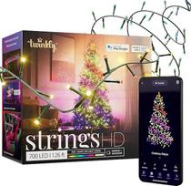 "Twinkly Strings HD 700 Smart RGB+W" šviesos diodai, 38,5 metro, žalias laidas, kalėdiniai žibintai, skirti naudoti patalpose ir lauke