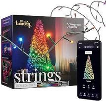 "Twinkly Strings" - 750 RGB žibintų šviesos styga, juodas laidas, F tipo kištukas