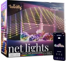 "Twinkly Net" - 240 LED RGB perlų formos, 1,45x2,4 m, skaidrus laidas, kištukas F