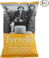 "Tyrrells" rankomis virti angliški traškučiai - brandintas čederis ir laiškinis česnakas (150g) - 2 pakuotės