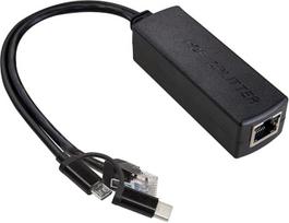"UCTRONICS" Gigabitinis PoE skirstytuvas 5V 3A, "2-in-1" PoE ir USB C/Mikro USB adapteris, atitinkantis IEEE 802.3af/at 10/100/1000Mbps, skirtas Raspberry Pi 3/4, apsaugos IP kameroms ir kt.