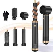 "UKLISS Hairstyler 5-in-1 Airbrush Hair Styler" | "Pro Air Styler" rinkinys - 1000 W apvalus plaukų džiovintuvas, oro garbanojimo šepetys, šilto oro šepetys, plaukų džiovintuvas, tiesinimo šepetys | stilius visiems plaukų tipams - juodas