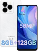 "Ulefone Note 20 Pro" mobilusis telefonas be sutarties "Android 14", 8GB RAM + 128GB ROM/SD-1TB, 50MP + 8MP kamera "Octa Core", 6,75 colių HD+ Widevine L1, 6000 mAh baterija, dviejų SIM kortelių 4G išmanusis telefonas GPS/OTG/Face ID/Fingerprint White