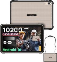 "Ulefone RugKing Pad 2 Pro" lauko planšetinis kompiuteris, 10200 mAh talpos atsparus planšetinis kompiuteris "Android 16", 10 colių 600 nitų, 16GB + 256GB, IP68/69K, 48 MP kamera, atsparus vandeniui, atsparus smūgiams, 4G LTE eSIM/3 kortelių skyrius, uS