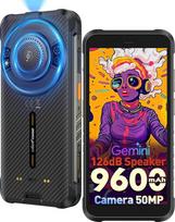 "Ulefone RugKing Outdoor Handy Android 15", 9600 mAh talpos, 16GB+128GB/SD 2TB, aštuonių branduolių dirbtinis intelektas, IP68 išmanusis telefonas, 50MP+8MP, 5,99" įstrižainė, 126 dB garsiakalbis, 126LM LED, NFC/OTG/GPS, 3 SIM kortelių lizdai