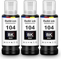 "UniPlus" rašalas, suderinamas su Epson E104 daugiapakopėmis juodos spalvos spausdintuvo kasetėmis ET-2870 ET-2820 ET-4800 ET-1810 Suderinamas su Epson Ecotank ET-2826 ET-4810 ET-2810 ET-2810 ET-2814 ET-2840 ET-2720 ET-288 25