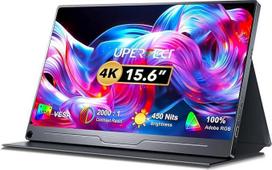 "UPERFECT" nešiojamasis 4K 15,6 colių monitorius su 3840 x 2160 UHD IPS ekranu HDMI USB C matinis ekranas, skirtas nešiojamajam kompiuteriui, mobiliajam telefonui, PS4/5 "Xbo Switch", fotografams, vaizdo įrašų redaktoriams, suderinamas su VESA