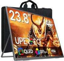 "UPERFECT" 24 colių 144 Hz QLED nešiojamasis monitorius su 2000:1 125 % sRGB 400 nitų FHD 1080p, HDMI ir USB-C, skirtas nešiojamiesiems kompiuteriams, žaidimų konsolėms, išmaniesiems telefonams ir mini kompiuteriams, išorinis antrasis ekranas žaidimams ir