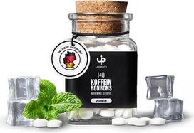 "Upsters" kofeino saldainiai "Spearmint" | Alternatyva kofeino tabletėms | 140 vnt., kofeino ir B grupės vitaminų - energijos kaip 70 kavų | Be cukraus ir veganiški | Darbui, mokymuisi ir kelionėms automobiliu