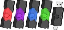 "Vansuny" 5 USB C atmintinių pakuotė 64GB USB 2.0, 5 pakuotės dvigubos USB atmintinės 2.0 USB A + USB C atmintinės 64GB, C tipo OTG, skirtos "iPhone 15" / išmaniesiems telefonams / planšetiniams kompiuteriams "Mac" / kompiuteriams