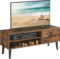 "VASAGLE" TV spintelė, žemoji lenta, TV spintelė televizoriams iki 55 colių, 120 cm ilgio, televizoriaus stovas, svetainė, pramoninis dizainas, senovinė ruda LTV120T01