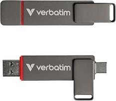 "Verbatim Dual QuickStick" 512GB išorinis 3.2 Gen 1 USB-C/USB-A SSD diskas, didelės spartos USB atmintinė iki 530MB/s, itin greita atmintinė mobiliajam telefonui, nešiojamajam kompiuteriui, kompiuteriui ir nešiojamajam kompiuteriui