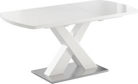 "Vicco Chinto" valgomojo stalas baltas 120 x 80 cm, išskleidžiamas su X rėmu ir sinchroniniu ištraukimo mechanizmu