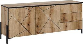 "Vicco Lowboard Hatto Oak" 150 x 60 cm su durelėmis ir stalčiais, tinkama miegamajam ir sandėliavimui