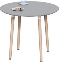 "Vida Designs Batley" apvalus valgomojo stalas, buko mediena, pilka, 4 sėdimos vietos