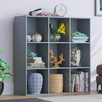 "Vida Designs Durham Cube Bookcase Storage Organiser" Svetainės knygų spinta Namų biuro baldai (9 kubai, pilka)