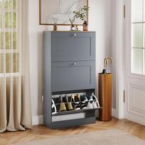"Vida Designs" 3 stalčių batų spintelė "Grey Oak