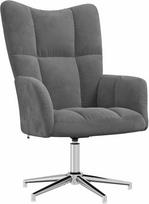 "vidaXL Recliner Swivel TV Chair", minkštas krėslas, poilsio krėslas, fotelis, "Wing Chair", svetainė, tamsiai pilka, aksomas