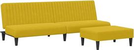 "vidaXL" sofos komplektas iš 2 dalių, sofa lova su kojūgaliais, sulankstoma lova su miego funkcija, sofa lova, sofa lova, sofa, sofa, sofa, kušetė, geltonas aksomas