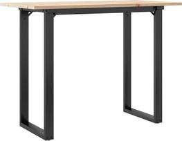 "vidaXL" valgomojo stalas "O-Frame" 100 x 50 x 75 cm pušies masyvo ir ketaus