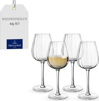 "Villeroy & Boch" - "Rose Garden" balto vyno taurių rinkinys, 4 stiklinės, 120 ml, skaidrios, tinkamos plauti indaplovėje, vyno taurių rinkinys, balto vyno taurės, taurės baltam vynui, krištolo taurės