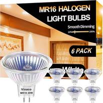 "Vinaco" GU5.3 halogeninė lemputė, 6 vnt., didelio ryškumo, MR16, 20 W, 12 V, reguliuojamas apšvietimas, GU5.3 lemputė, ilgaamžė, 2800 K šiltos baltos spalvos, MR16 GU5.3 lizdas