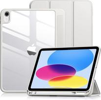 "Vobafe" dėklas "iPad A16 11th Generation 2025"/"iPad 10th Generation 2022" (11/10,9 colių) su pieštuko laikikliu, kompiuterio permatomas galinis apsauginis dėklas, palaikantis Touch ID, automatinis miegas / žadinimas, pilkas