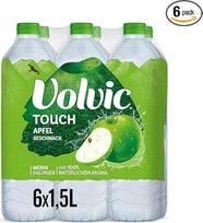 "Volvic Touch Apple Flavour" - natūralus mineralinis vanduo, gaivusis gėrimas "Volvic" ir obuolių skonio - be konservantų - 6 x 1,5 l