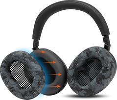 "WC SweatZ XM6" - patentuotos silikoninės apsaugos nuo prakaito ausų pagalvėlės, suderinamos su "Sony WH-1000XM6" pagal "Wicked Cushions" | Atsparus prakaitui ir lengvai skalbiamas | Black Camo