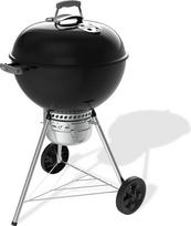 "Weber Original Kettle Premium" medžio anglių kepsninė / porcelianinis emaliuotas dangtis ir kepsninė, 57 cm kepsninės paviršius, "One Touch" valymo sistema, dangčio termometras, trikojis stovas ir ratukai, juoda