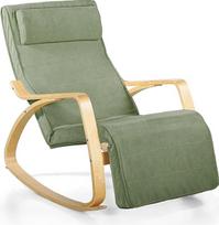 "WeHome Swing Amor" supamasis krėslas su mediniais porankiais, supamasis krėslas, supamasis krėslas su reguliuojama atrama kojoms, svetainės krėslas, miegamojo krėslas (audinys, žalias)