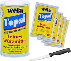 "Wela Topsi" 200 g + 4 x 100 g papildymo maišeliai su joduota valgomąja druska
