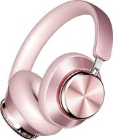 "Wentronic Y03" "Bluetooth" ausinės Belaidės aktyvaus triukšmo slopinimo ausinės per ausis 48 valandų žaidimo trukmė 6 EQ muzikos režimai Aukštos garso kokybės ausinės su minkštais ausų pagalvėliais - rožinės spalvos