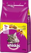 "Whiskas 1+" sausas maistas katėms Sausas maistas katėms Sausas maistas vištiena 1,9 kg